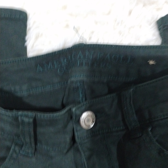 American Eagle Outfitters dark green denim jeans Súper Stretch Dark Moto - Picture 8 of 8